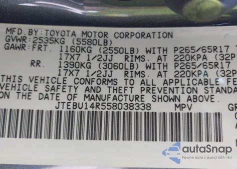 2005 Toyota 4Runner Sr5 Sport V6 from USA, damaged, VIN JTEBU14R558038338